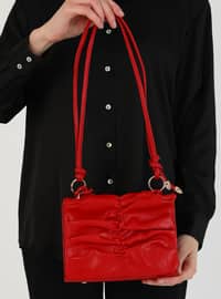 Red - Casual - Faux Leather - Suit