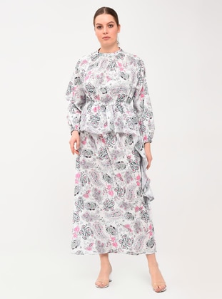 Fuchsia - Multi -  - Unlined - Modest Dress - Savewell Woman