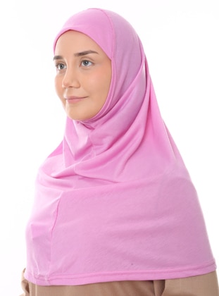 وردي جاف - من لون واحد - حجابات جاهزة - ELANESA