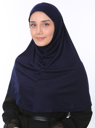 نيلي - من لون واحد - حجابات جاهزة - ELANESA