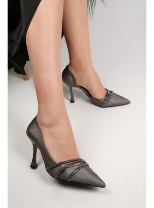 Stilettos & Evening Shoes - Platinum - Heels - Shoeberry