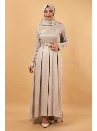 Silver color - Modest Evening Dress - MISSVALLE