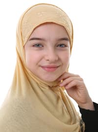 بيج فاتح - من لون واحد - حجابات جاهزة
