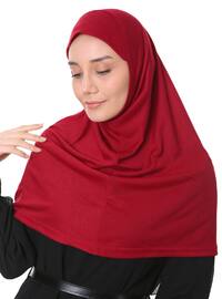 أحمر برغندي - من لون واحد - حجابات جاهزة
