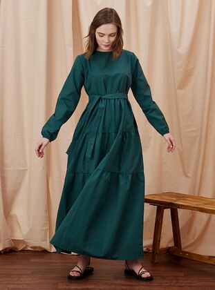 Emerald - Crew neck - Unlined - Modest Dress - Ceylan Otantik