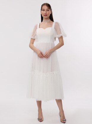 Fully Lined - White - Evening Dresses - Asee`s