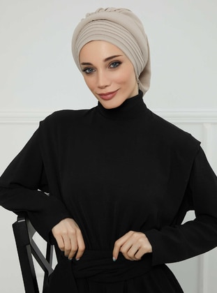 Beige - Plain - Simple - Cotton - Bonnet - Aisha`s Design