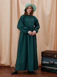 Emerald - Crew neck - Unlined - Modest Dress