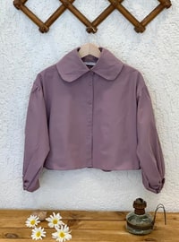 Light purple - Round Collar - Blouses