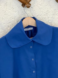Saxe Blue - Round Collar - Blouses