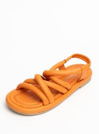 Orange - Sandal - Faux Leather - Sandal