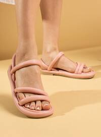 Powder Pink - Sandal - Faux Leather - Sandal