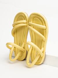 Yellow - Sandal - Faux Leather - Sandal