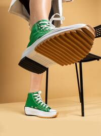 Green - Sport - Faux Leather - Sports Shoes
