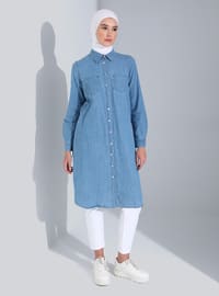Icy Blue - Point Collar - Tunic