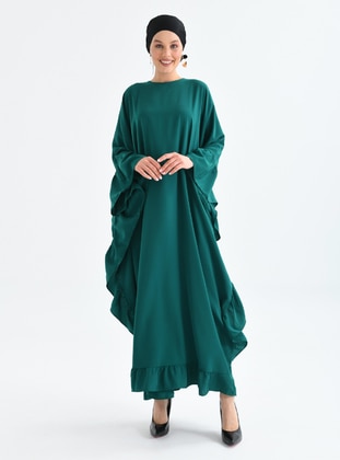 Emerald - Crew neck - Unlined - Modest Dress - Filizzade