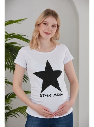 White - Maternity Tunic / T-Shirt - Gör & Sin