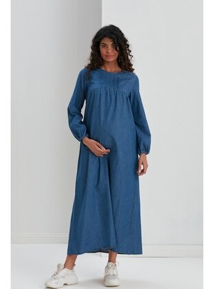 Blue - Maternity Dress - IŞŞIL