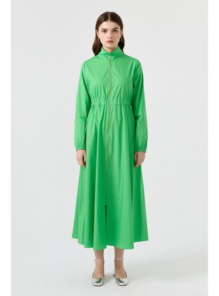 Green - Modest Dress - Nihan