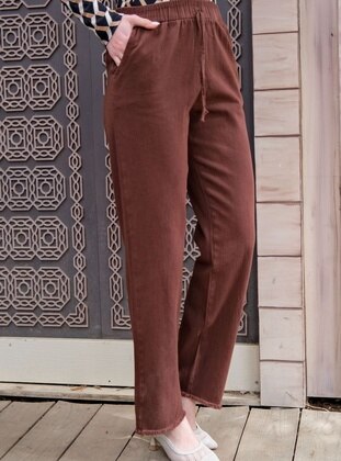 Brown - Pants - Locco Moda