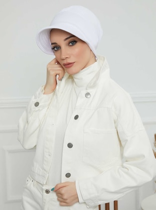 White - 13gr - Plain - Simple - Cotton - Bonnet - Aisha`s Design