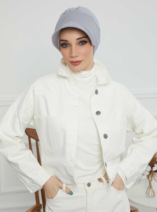 Grey - 13gr - Plain - Simple - Cotton - Bonnet - Aisha`s Design
