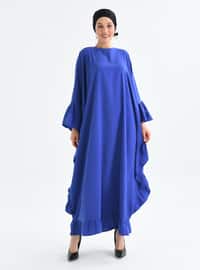 Saxe Blue - Crew neck - Unlined - Modest Dress