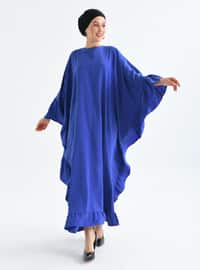 Saxe Blue - Crew neck - Unlined - Modest Dress