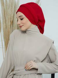 Red - Plain - Simple - Cotton - Bonnet