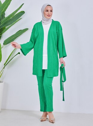 Dark Green - Unlined - Suit - Bayanca Moda