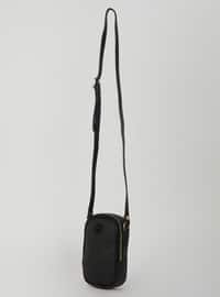 حقيبة بحمالة طويلة - حقيبة صغيرة للموبايل - أسود - حقائب كروس