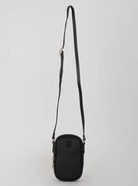 حقيبة بحمالة طويلة - حقيبة صغيرة للموبايل - أسود - حقائب كروس