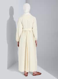 Light Stone - Crew neck - Unlined - Modest Dress