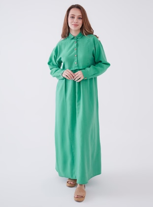 Green - Unlined - Modest Dress - Sahra Afra