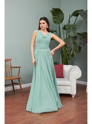 Green Almon - Fully Lined - 1000gr - Evening Dresses - Carmen