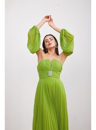 Pistachio Green - Fully Lined - 1000gr - Evening Dresses - Carmen