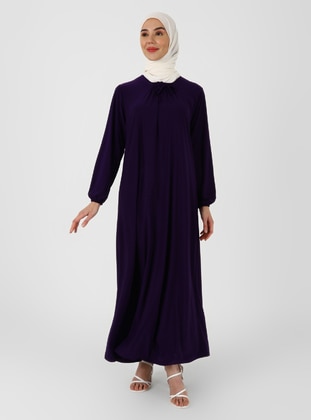 Purple - Unlined - Modest Dress - ZENANE