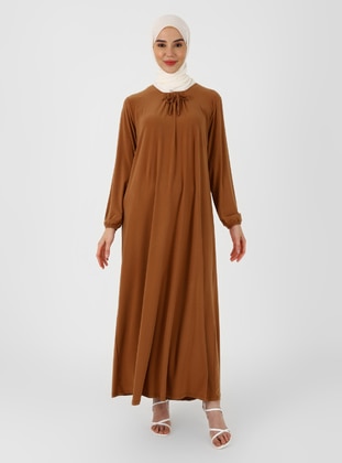 Mustard - Unlined - Modest Dress - ZENANE