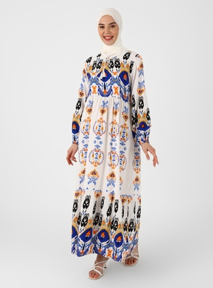Saxe Blue - Ethnic - Unlined - Modest Dress - ZENANE