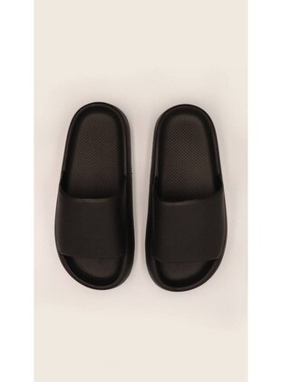500gr - Black - Sandal - Slippers  - Aska Shoes