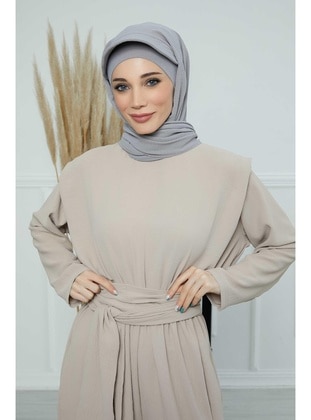 Grey - Plain - Cotton - Shawl - Aisha`s Design