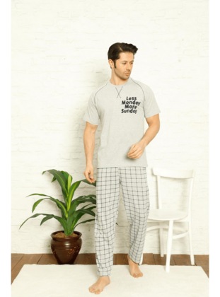 Grey - Plus Size Pyjamas - FALKOM