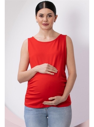 Red - Maternity Tunic / T-Shirt - Gör & Sin