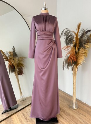 Lilac - Fully Lined - Crew neck - Modest Evening Dress - Lavienza