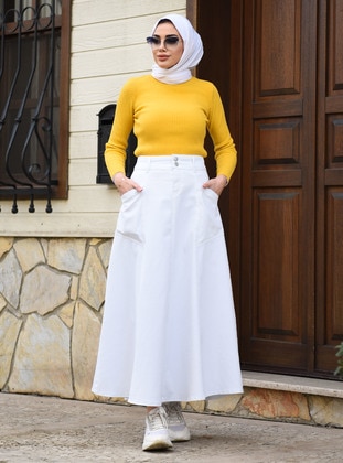 White - Denim Skirt - Neways