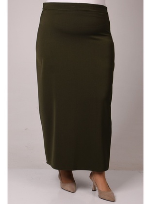 Khaki - Plus Size Skirt - Eslina