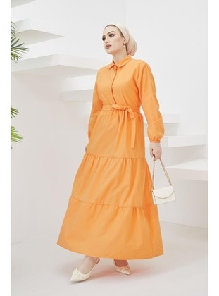 Orange - Modest Dress - Benguen