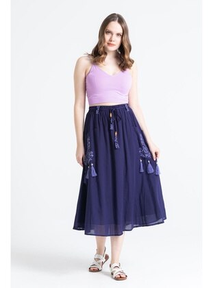 Purple - Fully Lined - Skirt - ELİŞ ŞİLE BEZİ