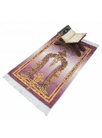 Mother'S Day Gift Yasin Book, Prayer Rug, Rose Rosary Tasbih Set-Burgundy