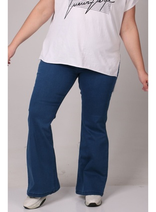 Light Blue - Plus Size Jeans - Eslina